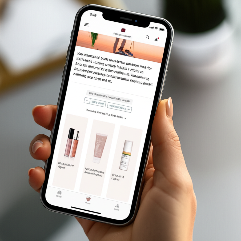 Personalized beauty routine email on smartphone